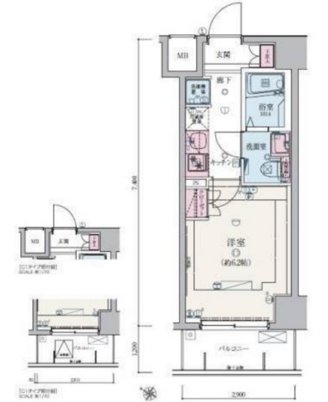 リヴシティ武蔵浦和7階 間取