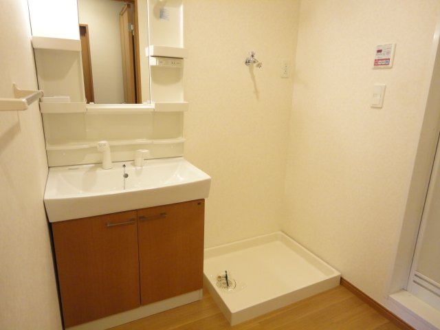 コンフォース202号室 洗面台・室内洗濯機置場