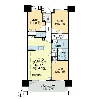 ライオンズ川口幸町グランフォート2階 間取