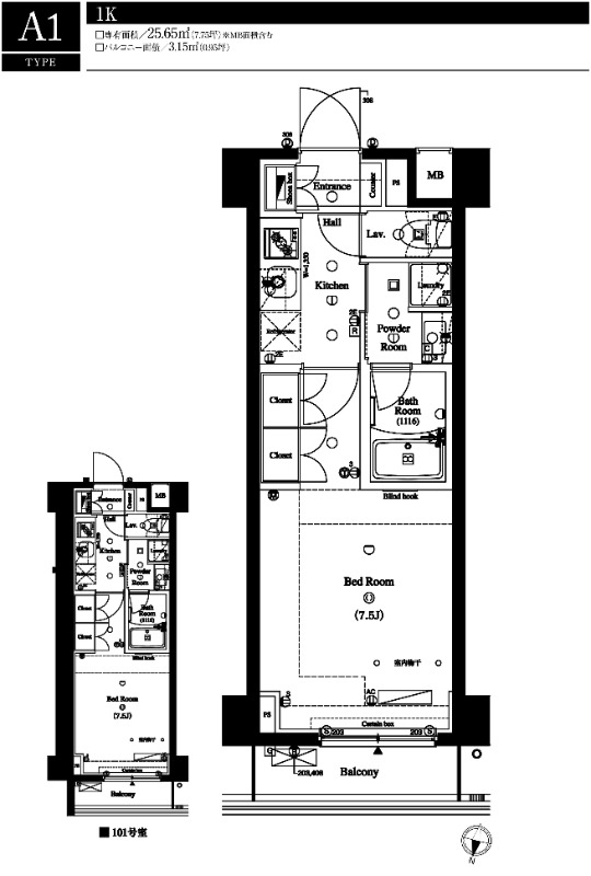 ＡＸＡＳ　ＲＥＳＩＤＥＮＣＥ外苑5階 間取