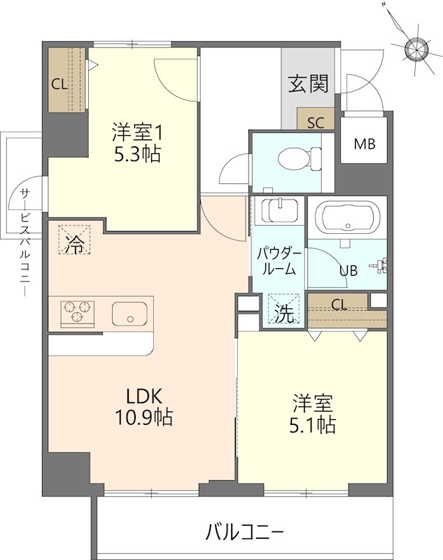 Lea　Hale7階 間取
