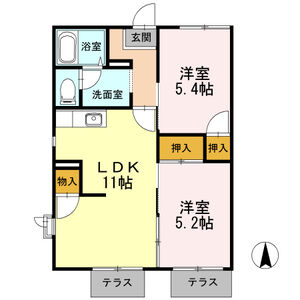 サンモール清水D102号室 間取