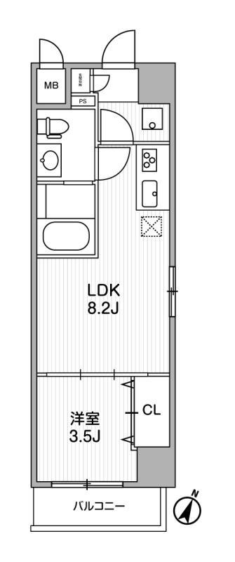 ・ROOTs Yokohama Yoshinocho3階 間取り図