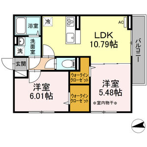 ラ・カーサ　グリシーナ301号室 間取