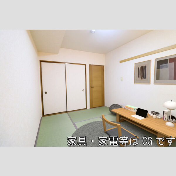 エコーハイツマルオカ207号室 和室(※家具・家電等はCGです)