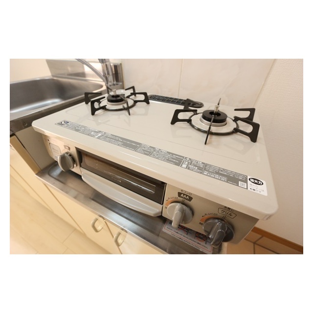 プリマヴェーラ202号室 二口コンロ　グリル付き