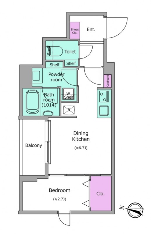 ドゥーエ梅屋敷4階 間取