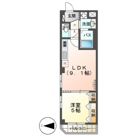 イーストガーデン202号室 間取