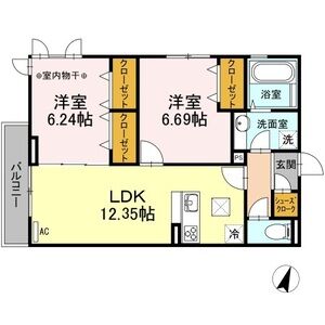 ソレイユM103号室 間取