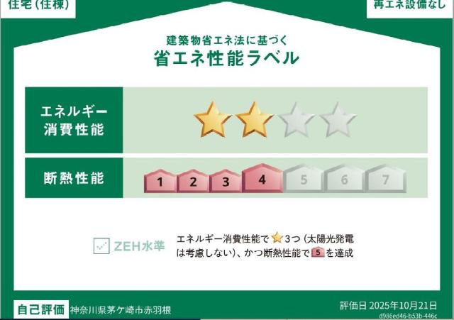 サニーサイド103号室 省エネ性能ラベル
