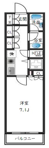 ベルジューレ越谷204号室 Ｄtype