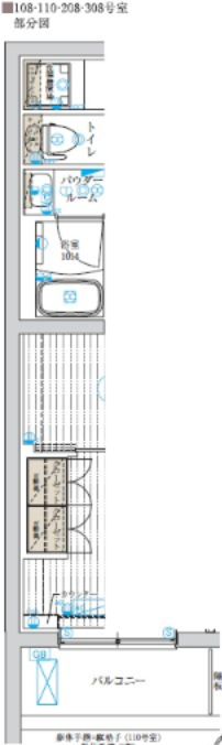 GENOVIA世田谷桜0208号室 208号室 部分図