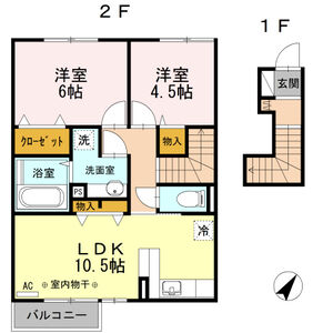 ブリュンヒルト202号室 間取