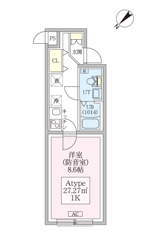 スカイラシクラス平和台101号室 間取