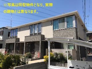 所沢市大字北秋津　アパート新築工事 外観写真（昼）