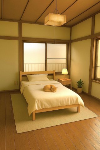 鎌ヶ谷五丁目戸建 癒しの寝室｜ほっと落ち着く静かな空間