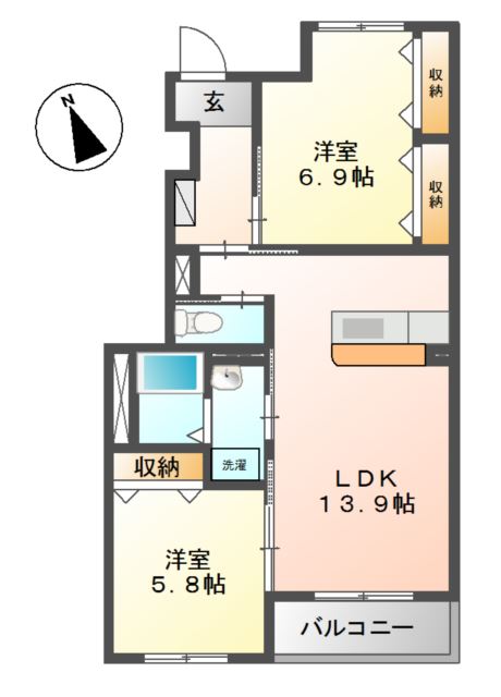 ル・リアン103号室 間取