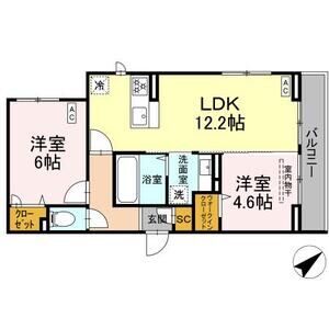 Blanc Cube(ブラン キューブ)302号室 間取