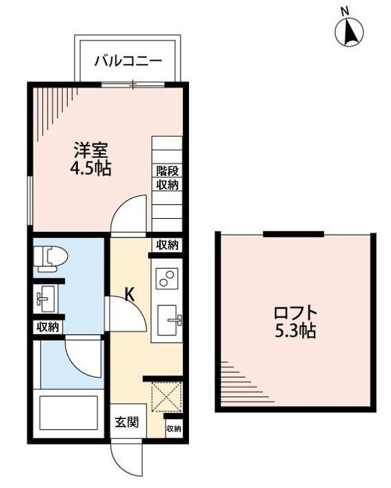 シャトレ生田緑地101号室 2面採光＆ロフトもあるので部屋を広く使えます♪