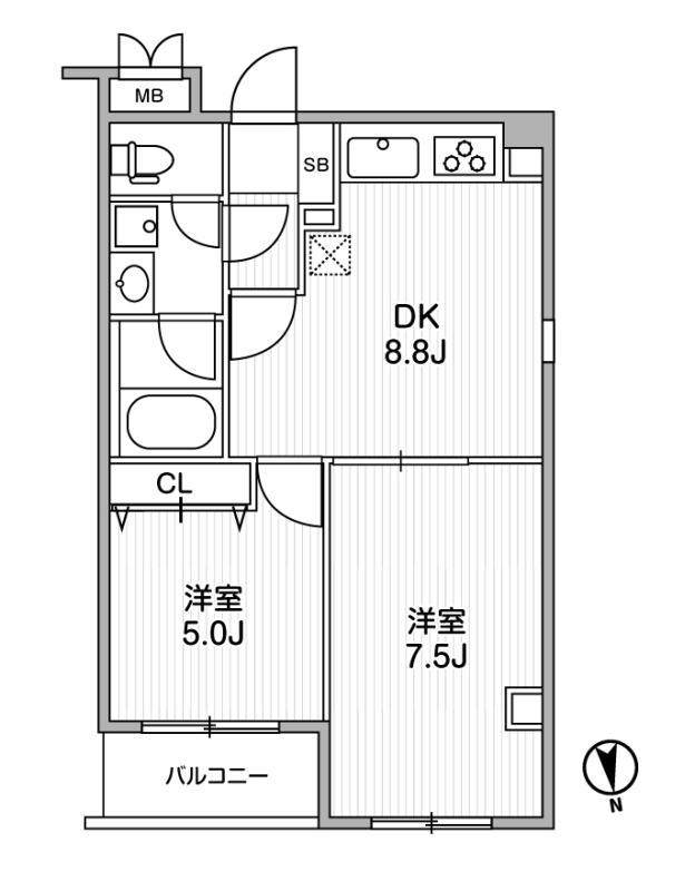 LUNIQ町屋1階 間取り図