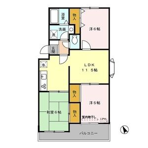 ヴァンベール神山　Ⅱ301号室 間取