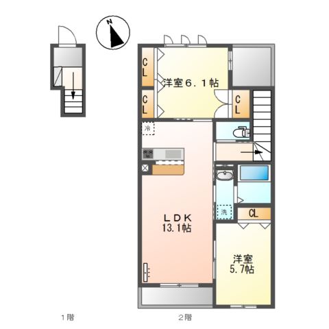 グランパ203号室 間取