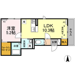 パストラーレ102号室 間取