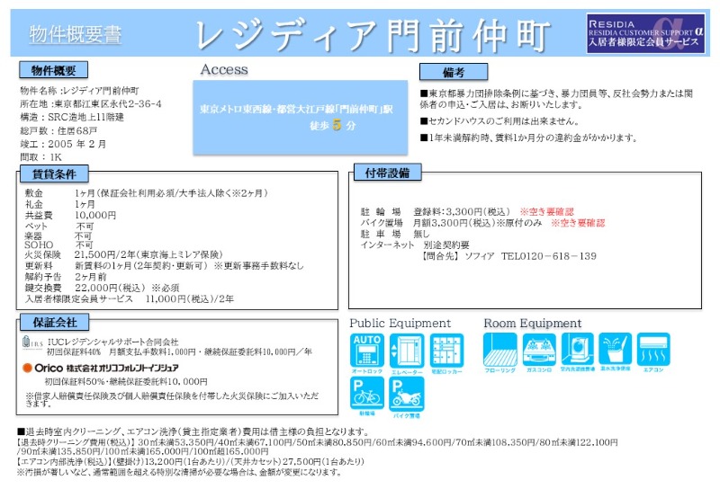 レジディア門前仲町8階 部屋その他