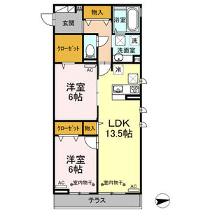 Laffinage105号室 間取