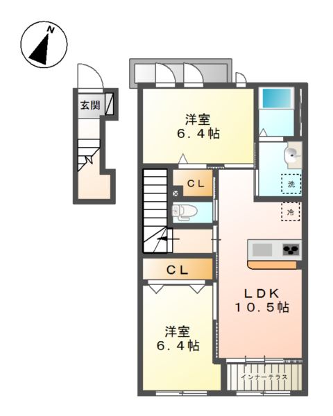 ハーモニーヒルズ202号室 間取
