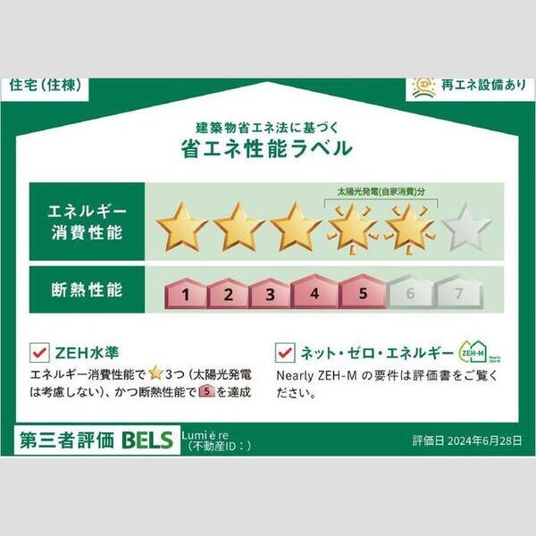 ルミエール102号室 省エネ性能ラベル(住棟)