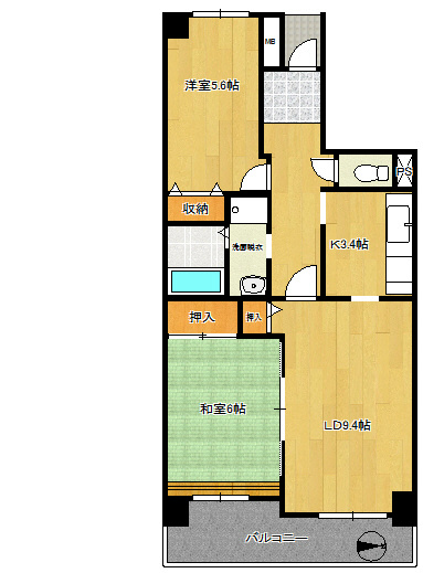 コーポレート相模原三丁目9階 間取