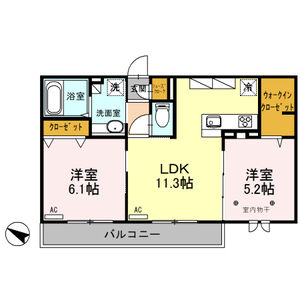 ロイジェントパークス レイクタウン Ⅱ　M202号室 間取