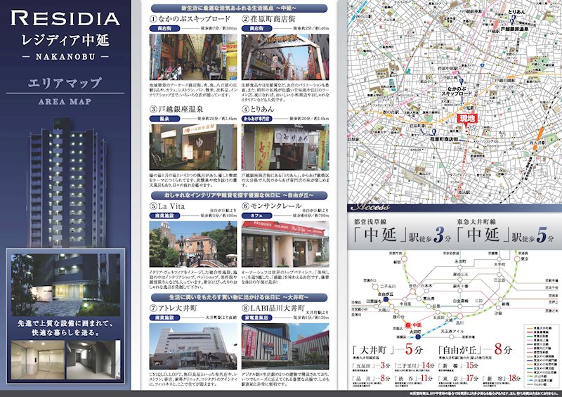 レジディア中延2階 エリアマップ