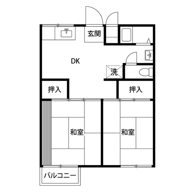 コーポ緑ヶ丘A棟205号室 間取