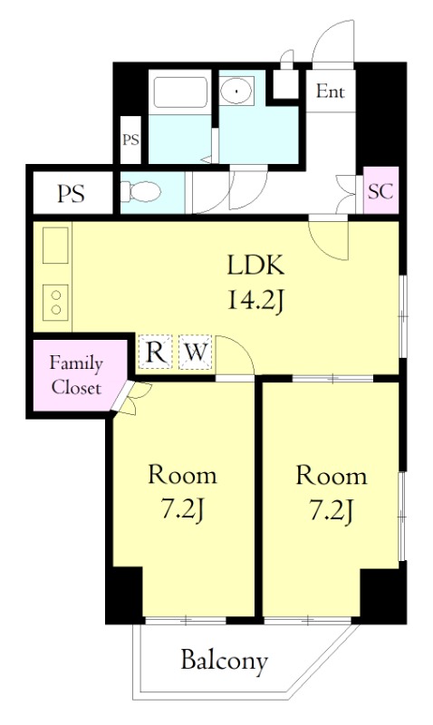 小豆沢ローズハイム3階 間取