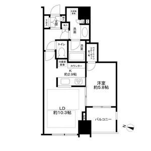 大崎ウエストシティタワーズE棟1516号室 間取