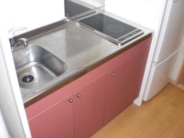 レオパレスゴールデンⅠ ラジエントヒーター2口　キッチン広め♪