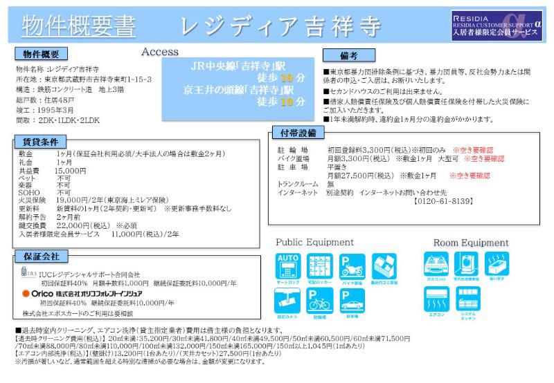 レジディア吉祥寺1階 同建物別部屋の参考画像