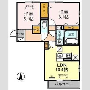 ゼルコバ　Ⅱ101号室 間取