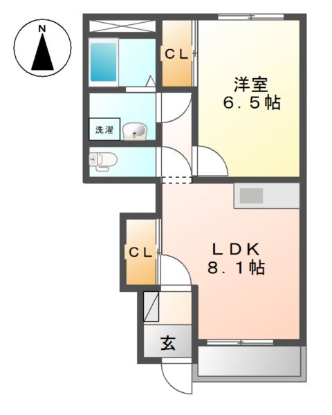 メイプルコート仲道102号室 間取