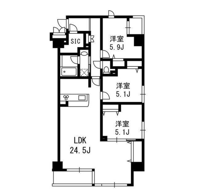 サンジェームス303号室 間取