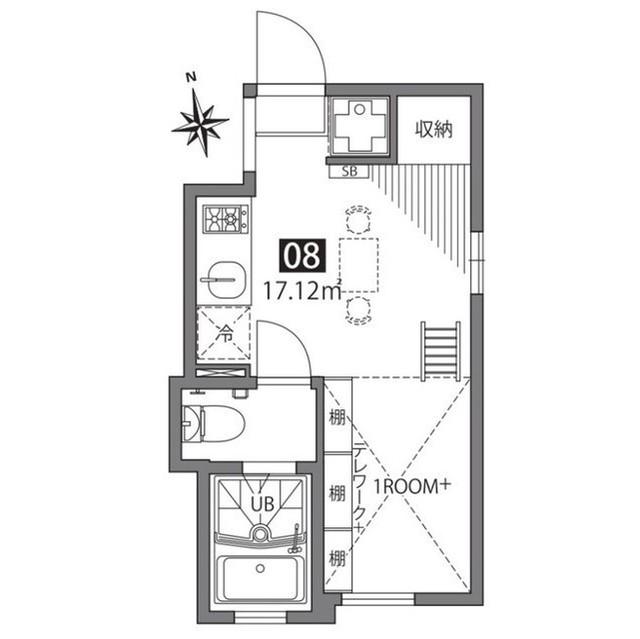 祖師谷アパートメントE3階 間取り図