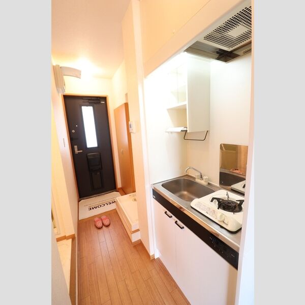 ルミエール202号室 玄関～洗濯機置場～キッチン