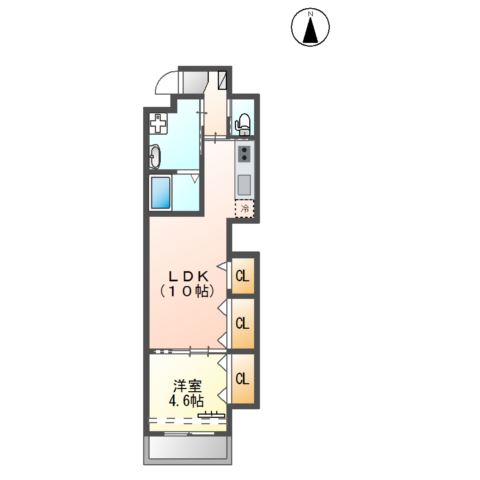 ミカーサ八木町1001号室 間取