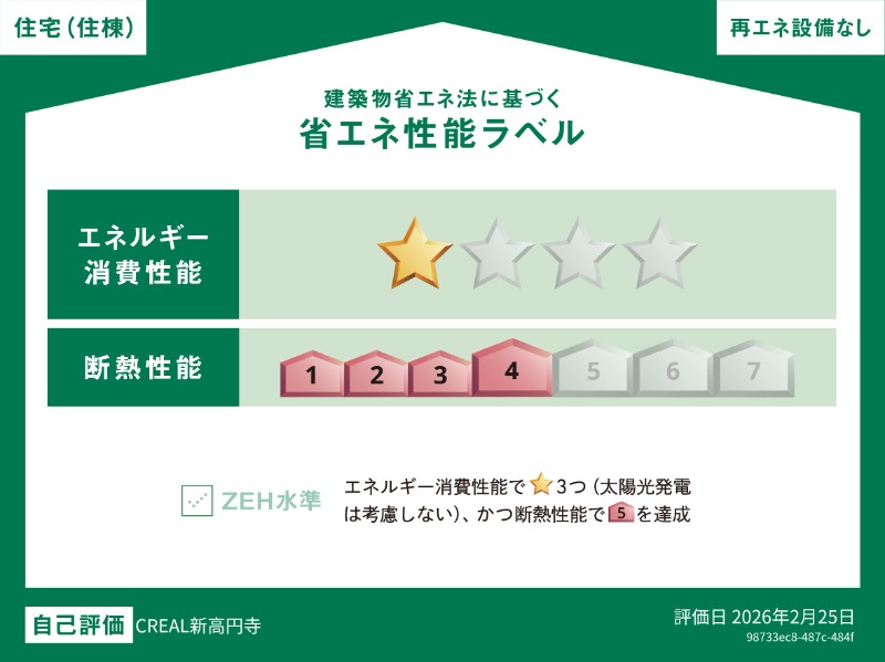 クリアル新高円寺1階 省エネ性能ラベル