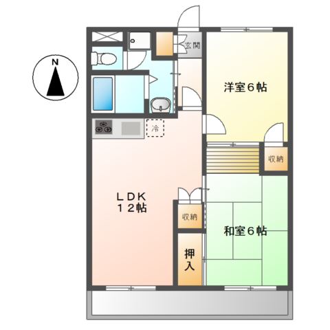 パレスサントピアⅡ00102号室 間取