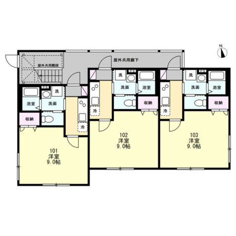 Felice金沢文庫101号室 ※フロア図