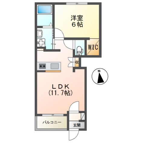 ミルサンク103号室 間取