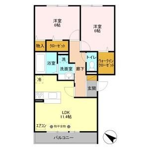 セジュールZEN Ⅲ　B206号室 間取